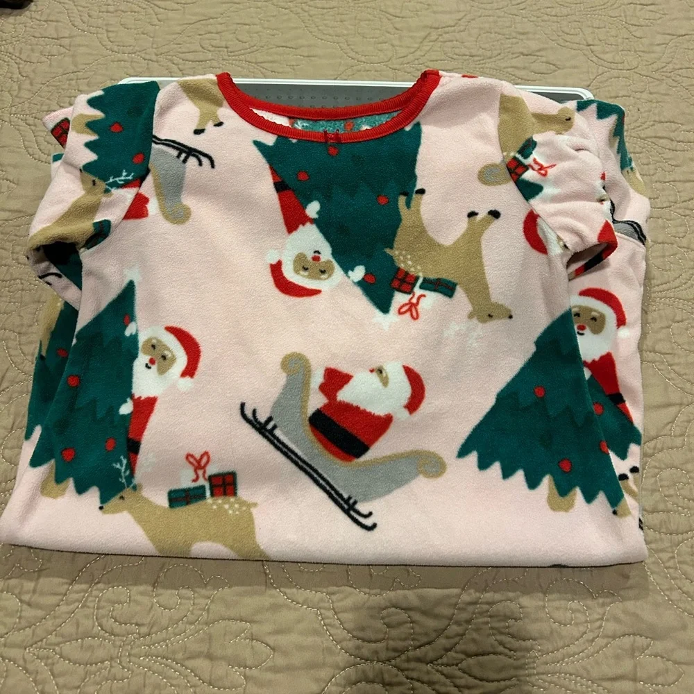 Lot of 2 Carter's Fleece Nightgown/Footie Pajamas - Christmas Theme!